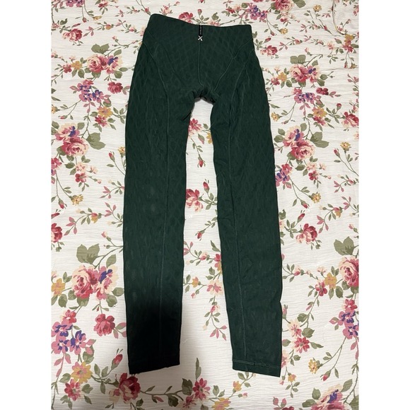 Savage X Fenty Women's Green Textured Mesh High Rise Leggings Size S - Picture 3 of 3